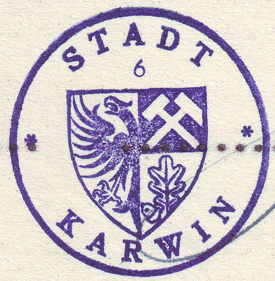 Městský znak sloučeného města Karviné z roku 1944