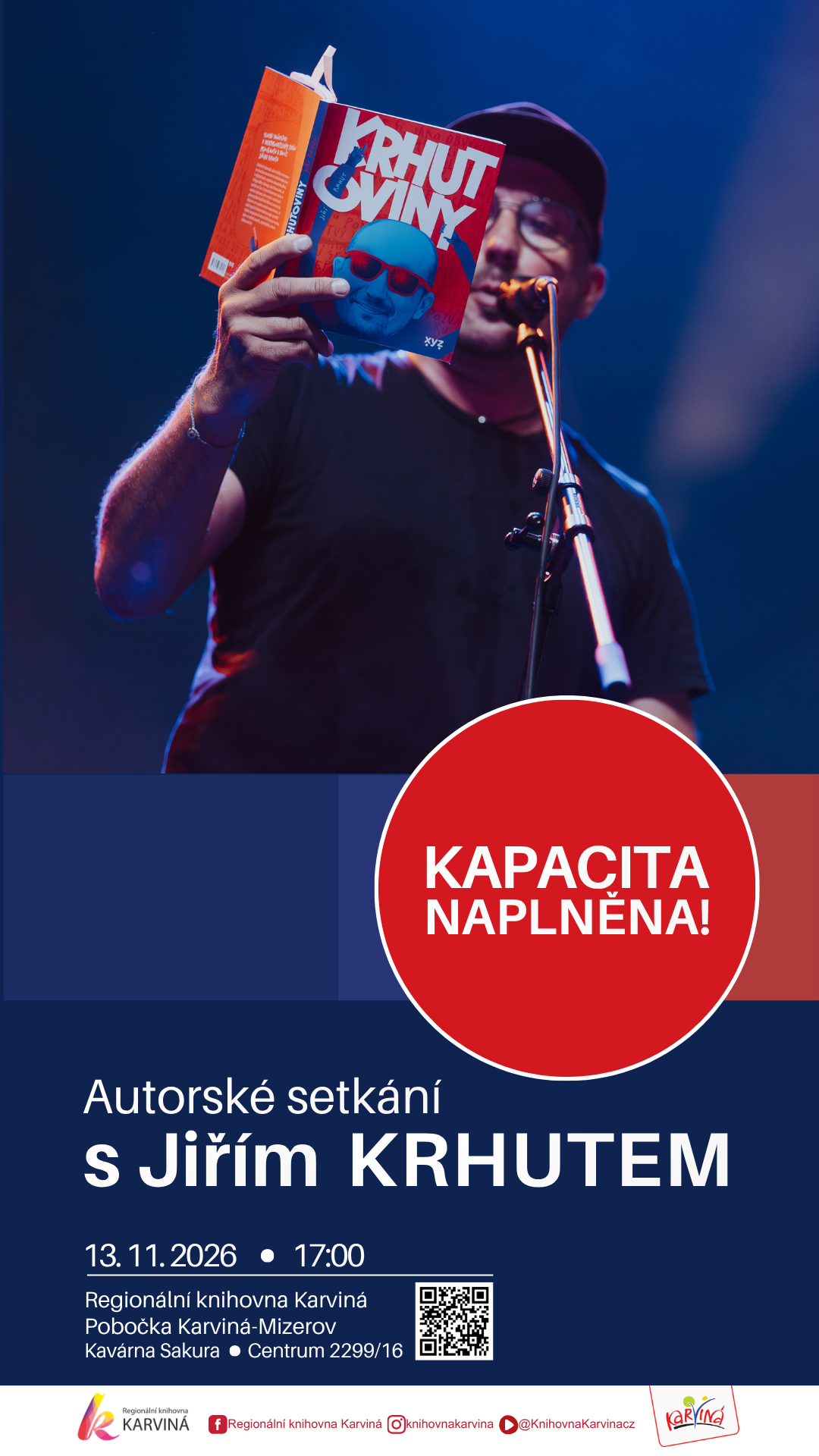 Autorské setkání s Jiřím Krhutem - KAPACITA NAPLNĚNA!