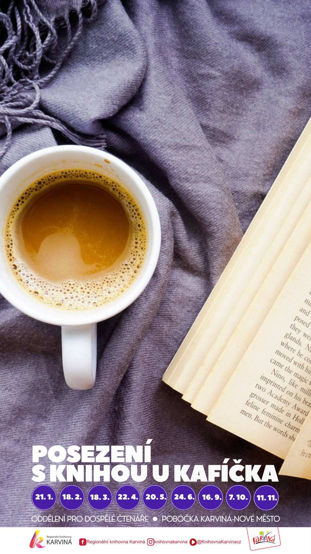 Posezení s knihou u kafíčka 