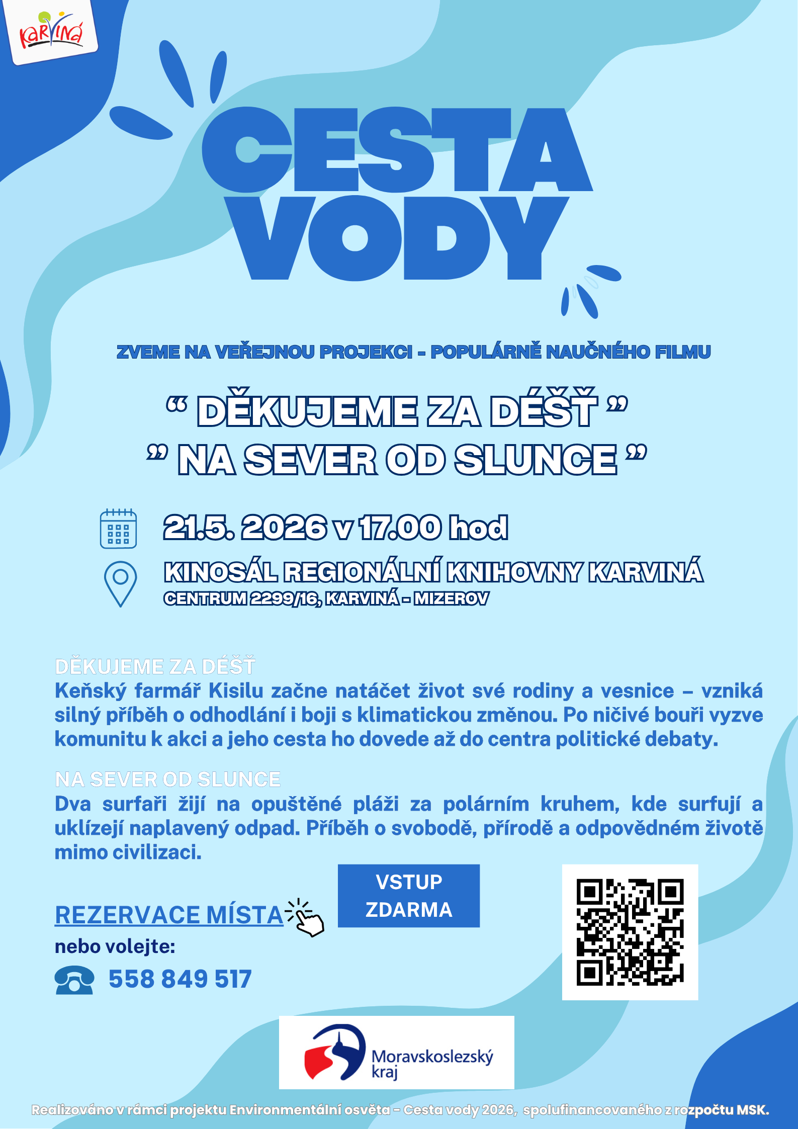 Cesta vody 2026: Projekce filmů 