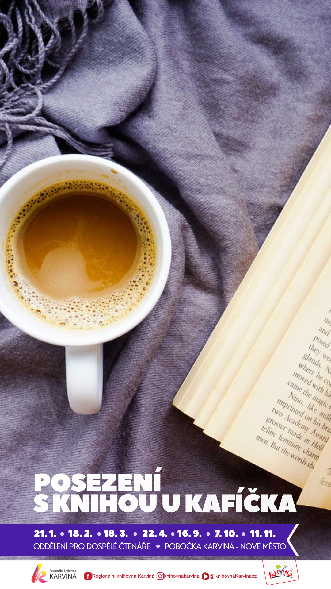 Posezení s knihou u kafíčka