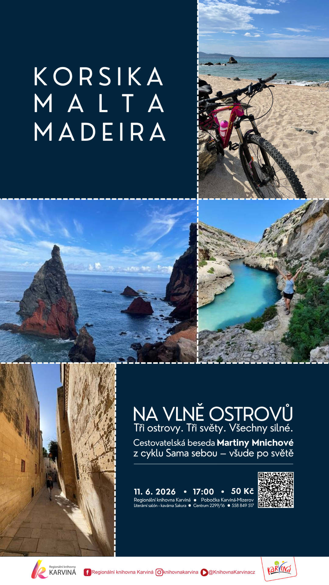 Na vlně ostrovů: Korsika, Malta, Madeira – cestovatelská beseda Martiny Mnichové 
